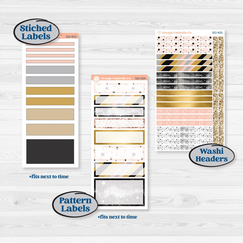 New Year’s Day Kit | 7x9 Erin Condren Daily Duo Planner Kit Stickers | All That Glitters | KIT-502-K