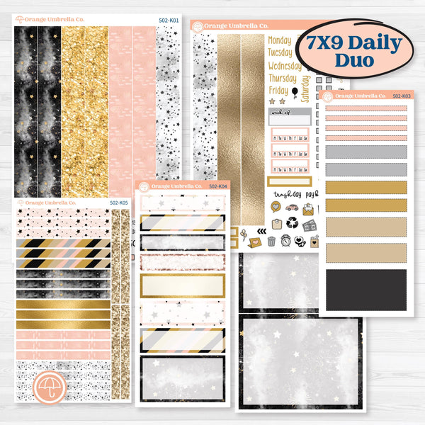 New Year’s Day Kit | 7x9 Erin Condren Daily Duo Planner Kit Stickers | All That Glitters | KIT-502-K
