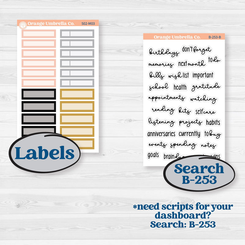 New Year’s Day Kit | A5 Erin Condren Monthly & Dashboard Sticker Kit | All That Glitters | KIT-502-M