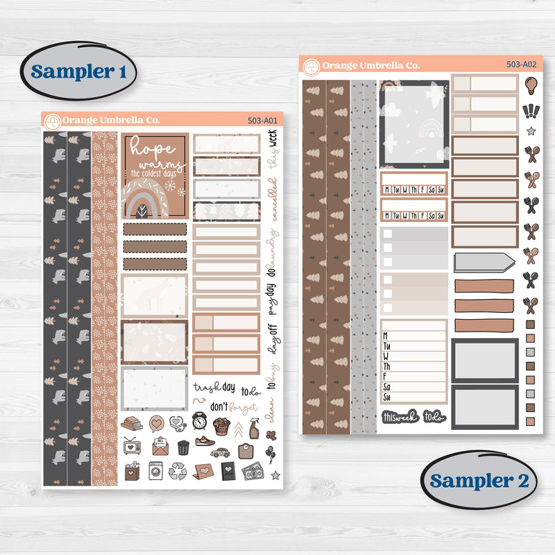 Neutral Woodland Kit | Weekly Sticker Kit for Vertical Planners like Erin Condren | Whispers of Hope | KIT-503-A