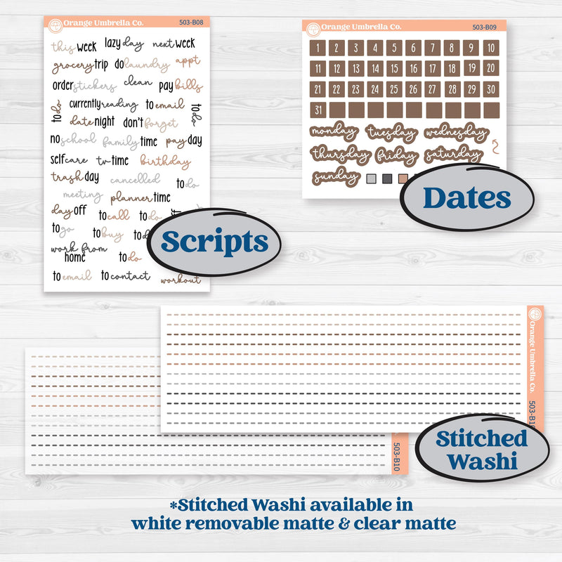 Neutral Woodland Kit | Weekly Add-On Planner Kit Stickers | Whispers of Hope | KIT-503-B