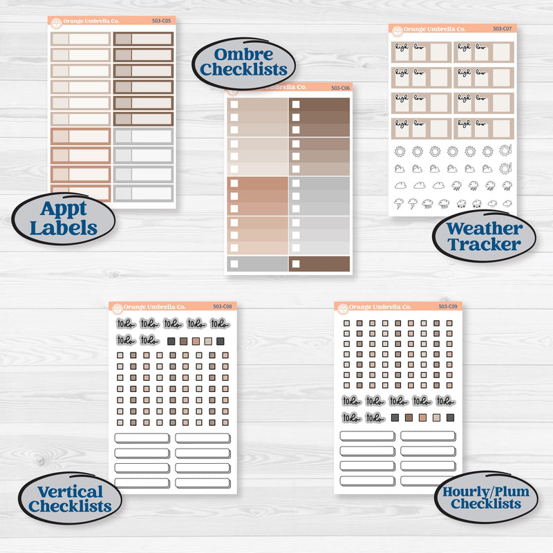 Neutral Woodland Kit | Weekly Add-On Labels Planner Kit Stickers | Whispers of Hope | KIT-503-C