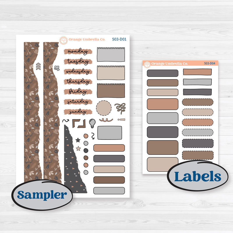 Neutral Woodland Kit | Journaling or Scrapbooking Kit | Creative Junk Journal Planner Stickers | Whispers of Hope | KIT-503-D