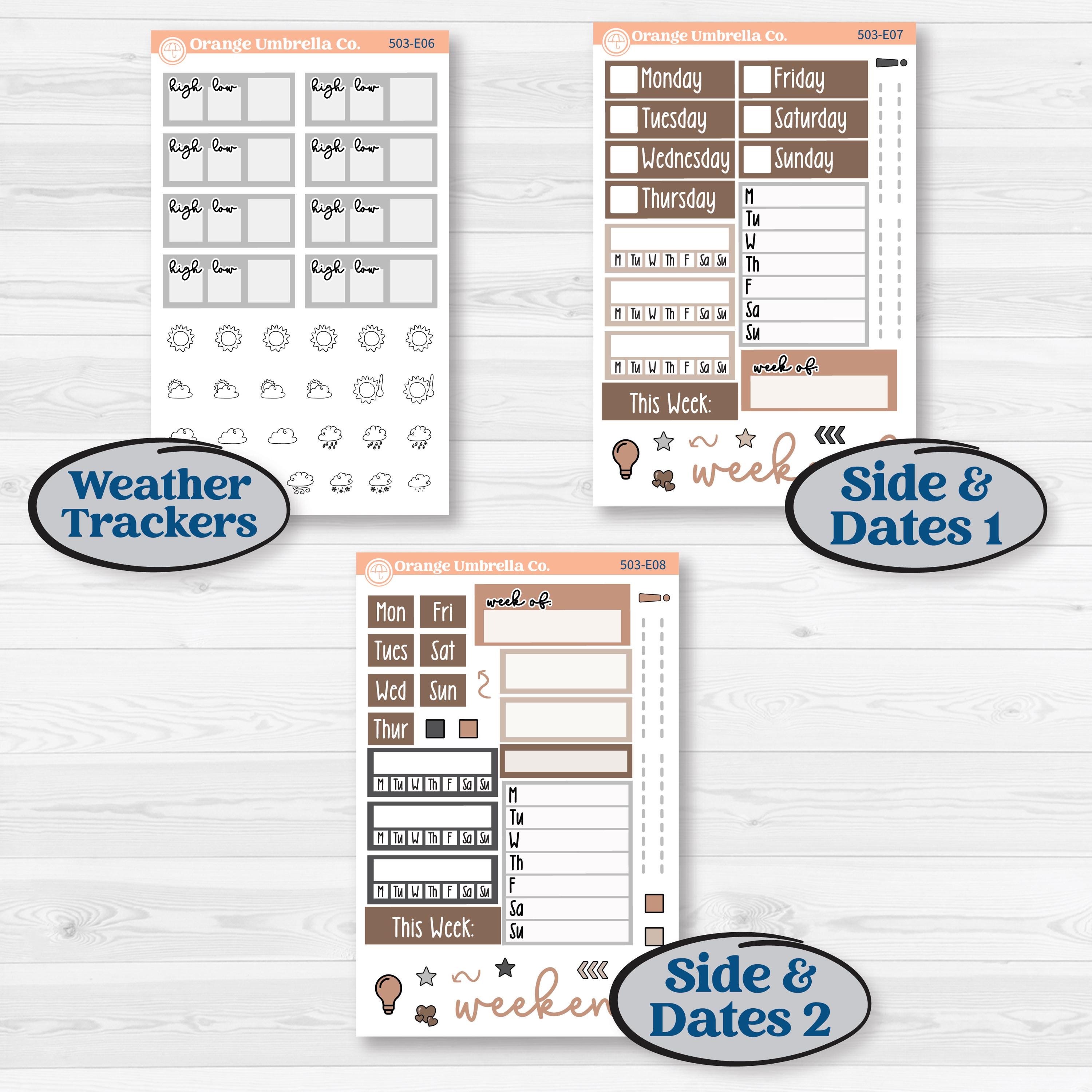 Neutral Woodland Kit | Hobonichi Cousin Weekly & Daily Planner Kit Stickers | Whispers of Hope | KIT-503-E