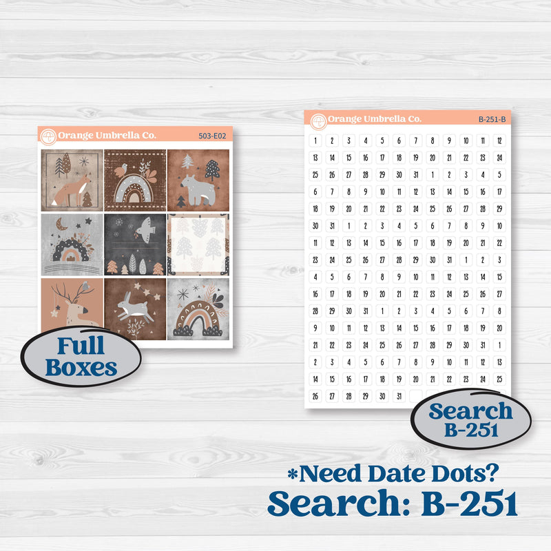 Neutral Woodland Kit | Hobonichi Cousin Weekly & Daily Planner Kit Stickers | Whispers of Hope | KIT-503-E