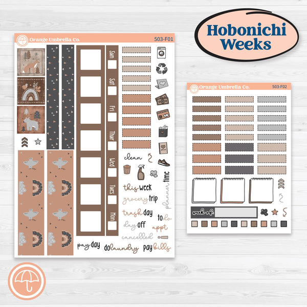 Neutral Woodland Kit | Hobonichi Weeks Weekly Planner Kit Stickers | Whispers of Hope | KIT-503-F