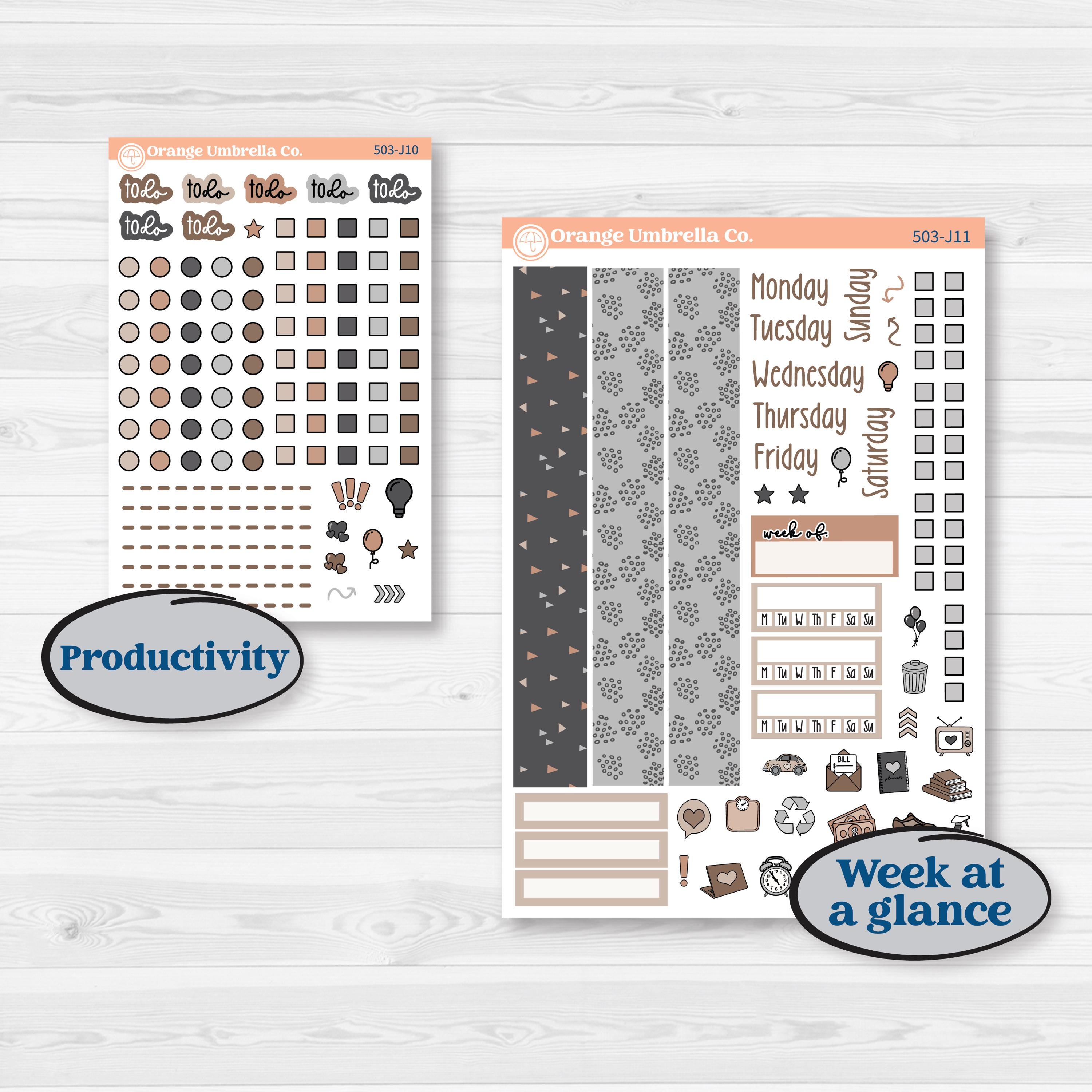 Neutral Woodland Kit | A5 Daily Duo Planner Kit Stickers | Whispers of Hope | KIT-503-J