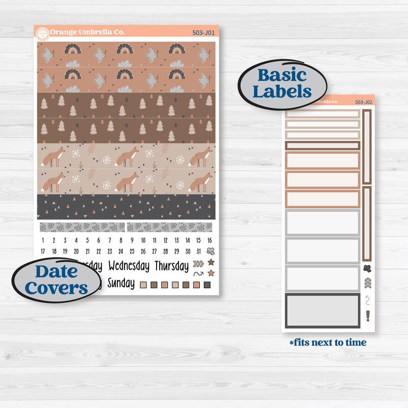 Neutral Woodland Kit | A5 Daily Duo Planner Kit Stickers | Whispers of Hope | KIT-503-J
