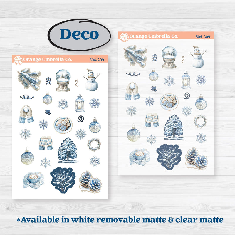 Nostalgic Frosty Winter Kit | Weekly Sticker Kit for Vertical Planners like Erin Condren | Frosted Windowpanes | KIT-504-A