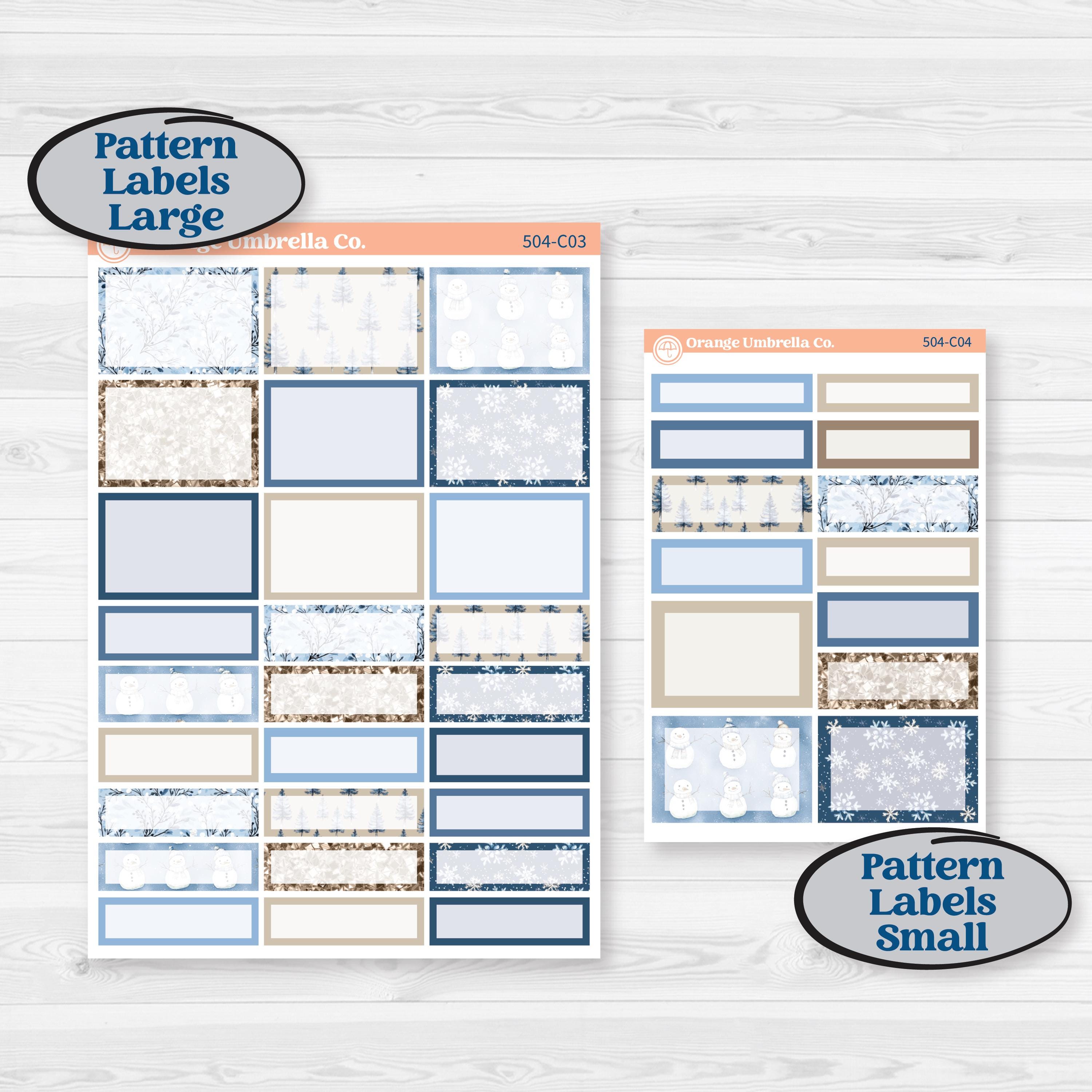 Nostalgic Frosty Winter Kit | Weekly Add-On Labels Planner Kit Stickers | Frosted Windowpanes | KIT-504-C