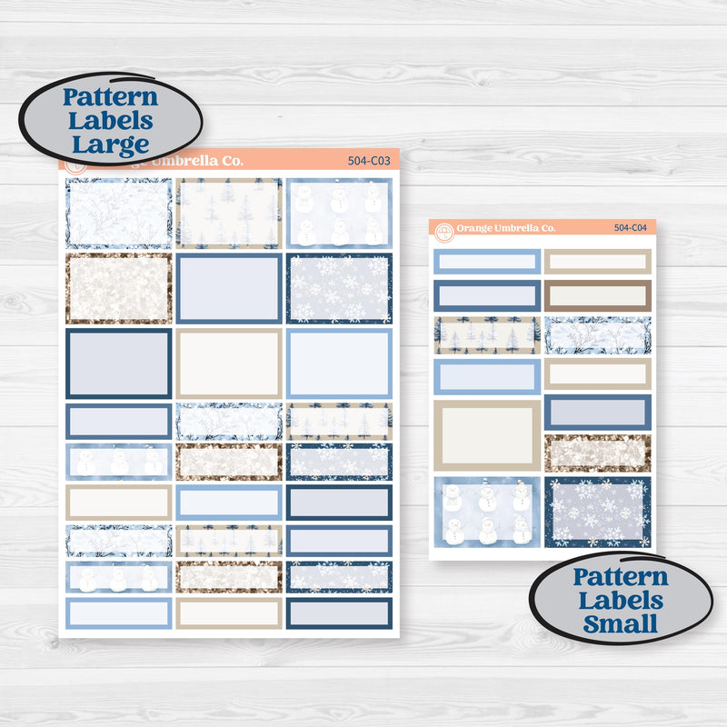 Nostalgic Frosty Winter Kit | Weekly Add-On Labels Planner Kit Stickers | Frosted Windowpanes | KIT-504-C