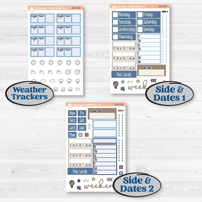 Nostalgic Frosty Winter Kit | Hobonichi Cousin Weekly & Daily Planner Kit Stickers | Frosted Windowpanes | KIT-504-E