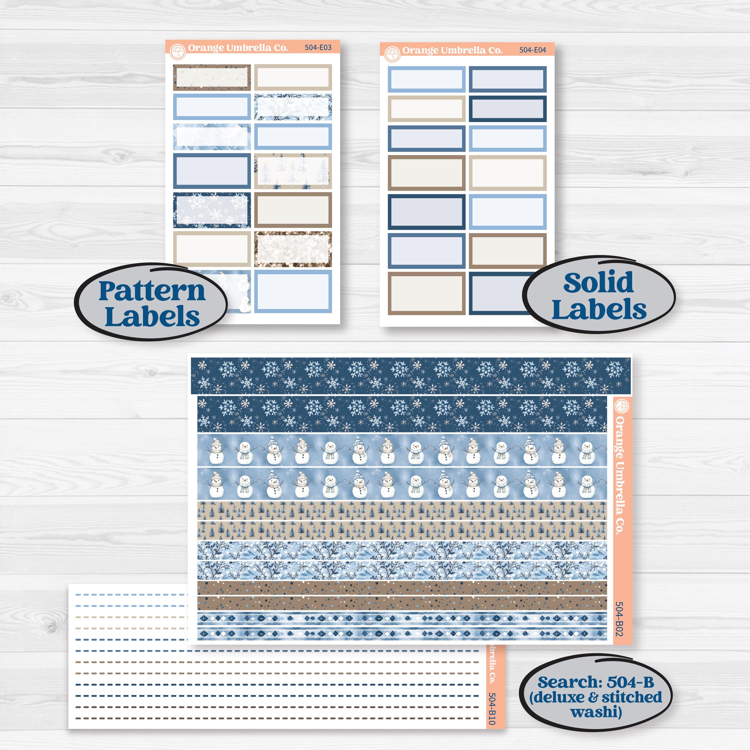Nostalgic Frosty Winter Kit | Hobonichi Cousin Weekly & Daily Planner Kit Stickers | Frosted Windowpanes | KIT-504-E