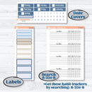 Nostalgic Frosty Winter Kit | Plum Vertical Priorities 7x9 Planner Kit Stickers | Frosted Windowpanes | KIT-504-H