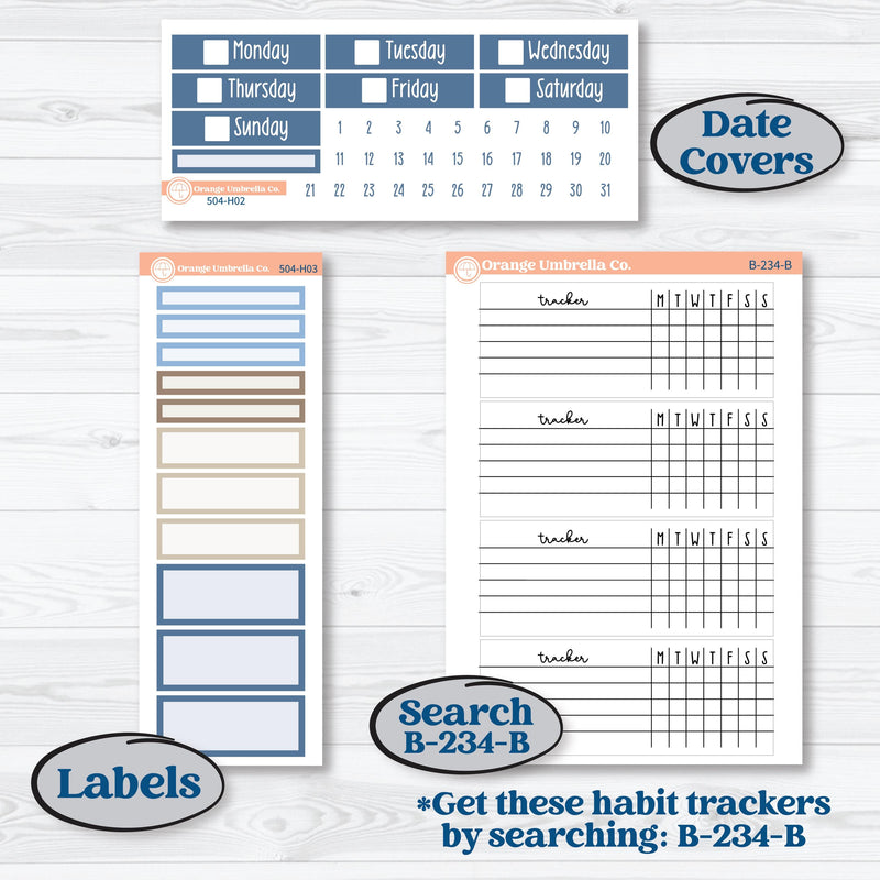 Nostalgic Frosty Winter Kit | Plum Vertical Priorities 7x9 Planner Kit Stickers | Frosted Windowpanes | KIT-504-H