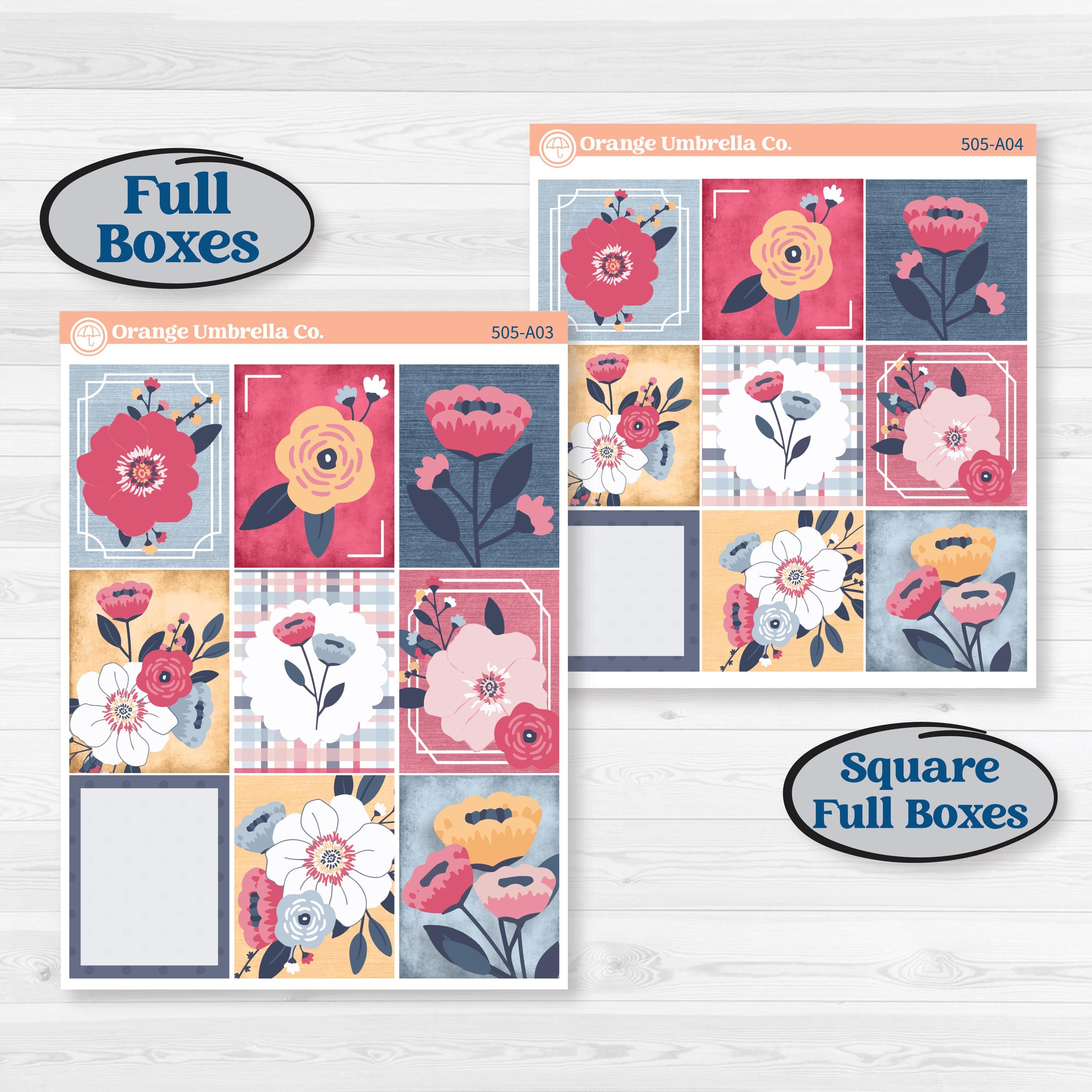 Cheerful Floral Kit | Weekly Sticker Kit for Vertical Planners like Erin Condren | Beatriz | KIT-505-A