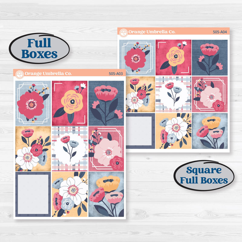 Cheerful Floral Kit | Weekly Sticker Kit for Vertical Planners like Erin Condren | Beatriz | KIT-505-A