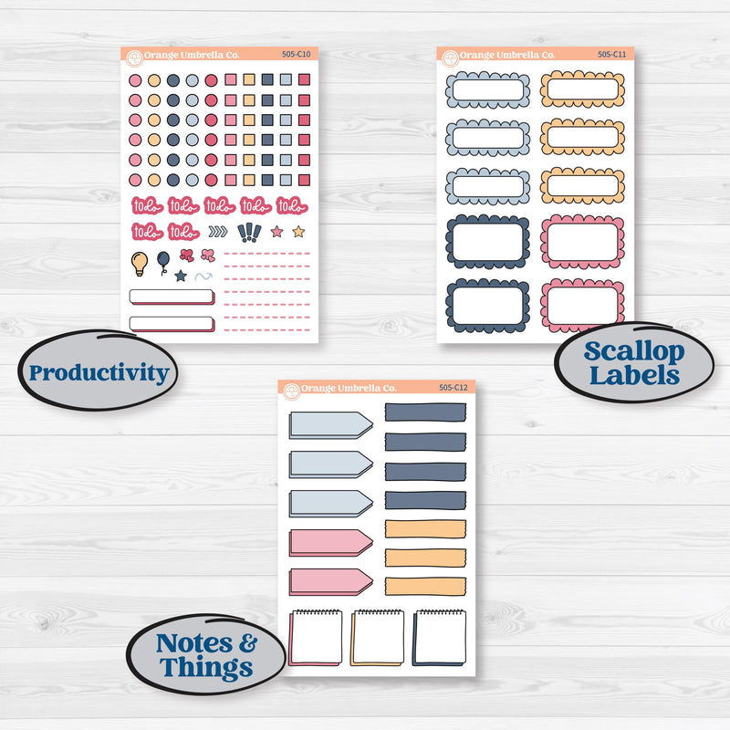 Cheerful Floral Kit | Weekly Add-On Labels Planner Kit Stickers | Beatriz | KIT-505-C