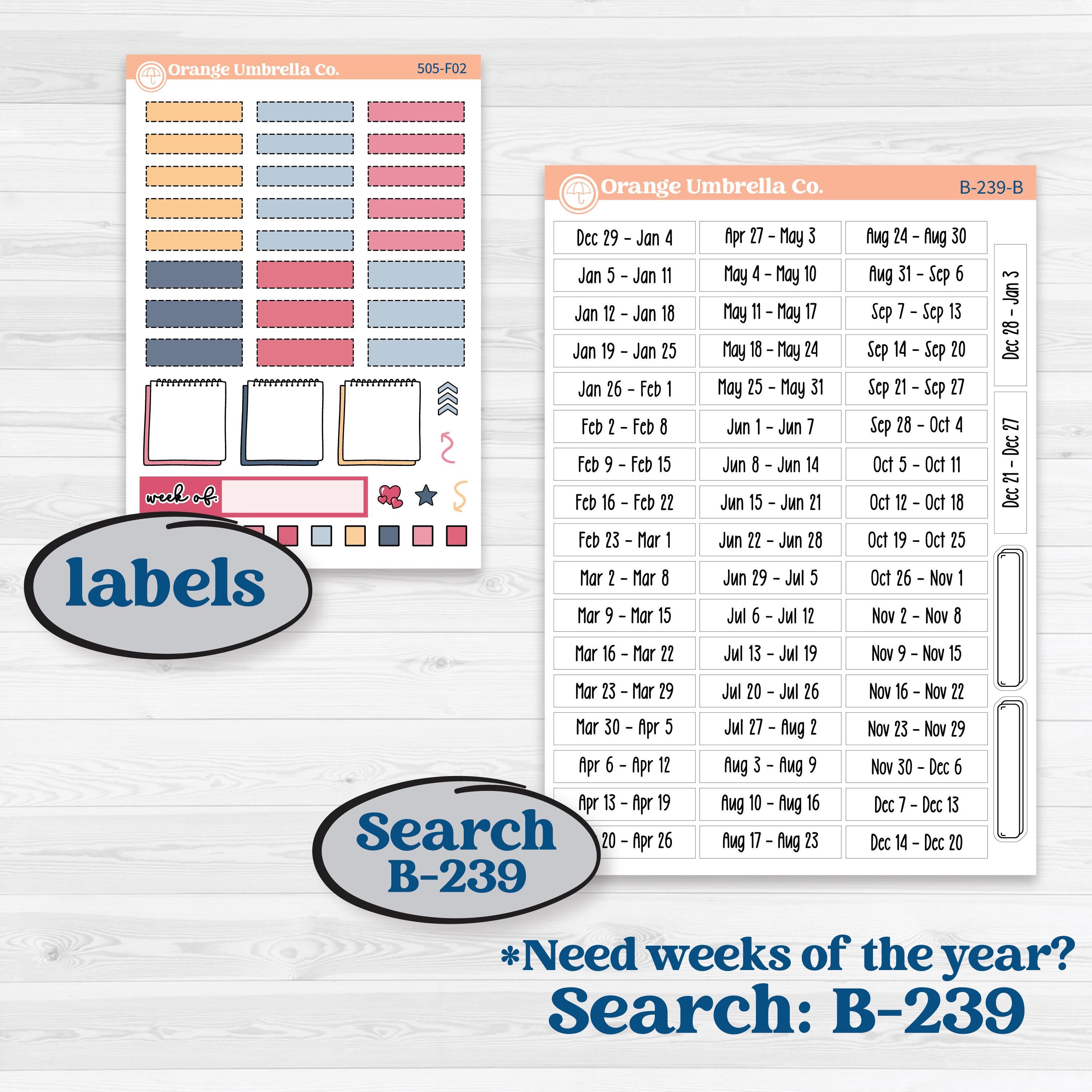 Cheerful Floral Kit | Hobonichi Weeks Weekly Planner Kit Stickers | Beatriz | KIT-505-F