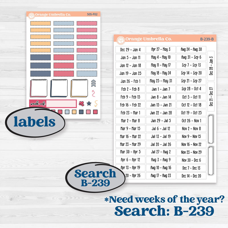 Cheerful Floral Kit | Hobonichi Weeks Weekly Planner Kit Stickers | Beatriz | KIT-505-F