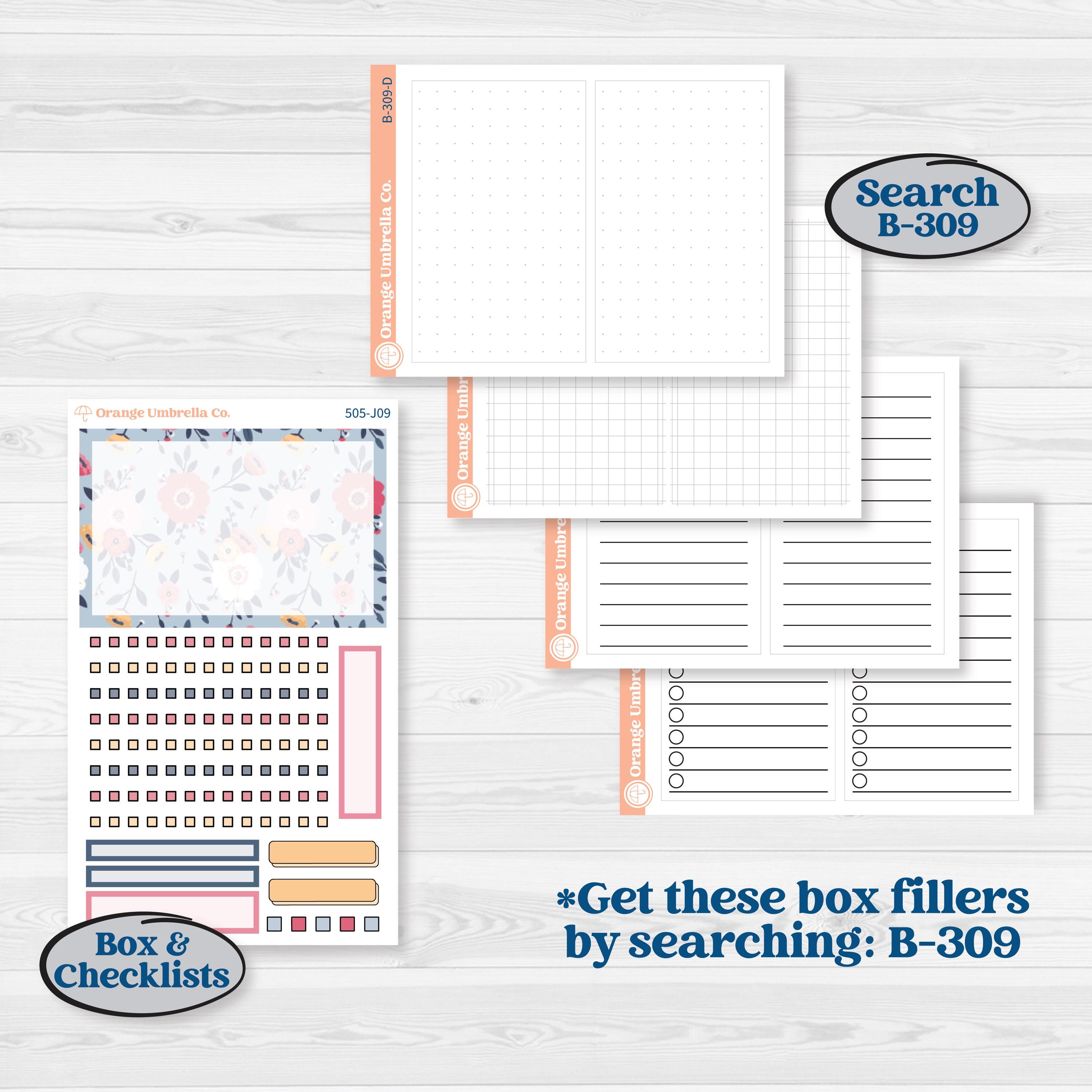 Cheerful Floral Kit | A5 Daily Duo Planner Kit Stickers | Beatriz | KIT-505-J