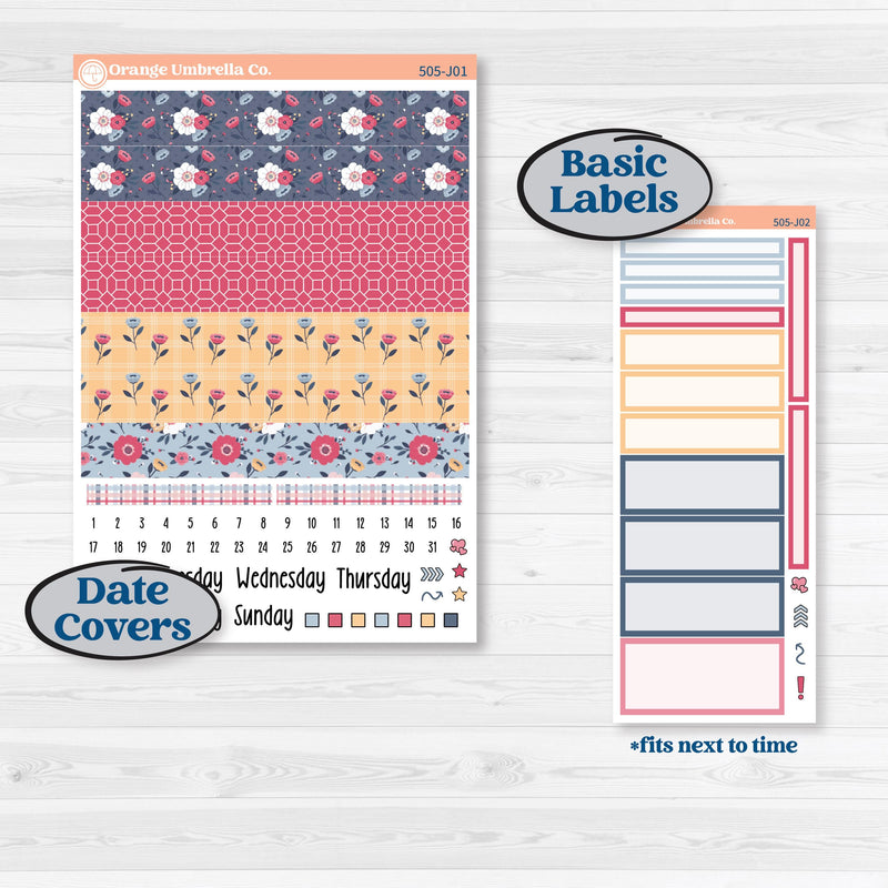 Cheerful Floral Kit | A5 Daily Duo Planner Kit Stickers | Beatriz | KIT-505-J
