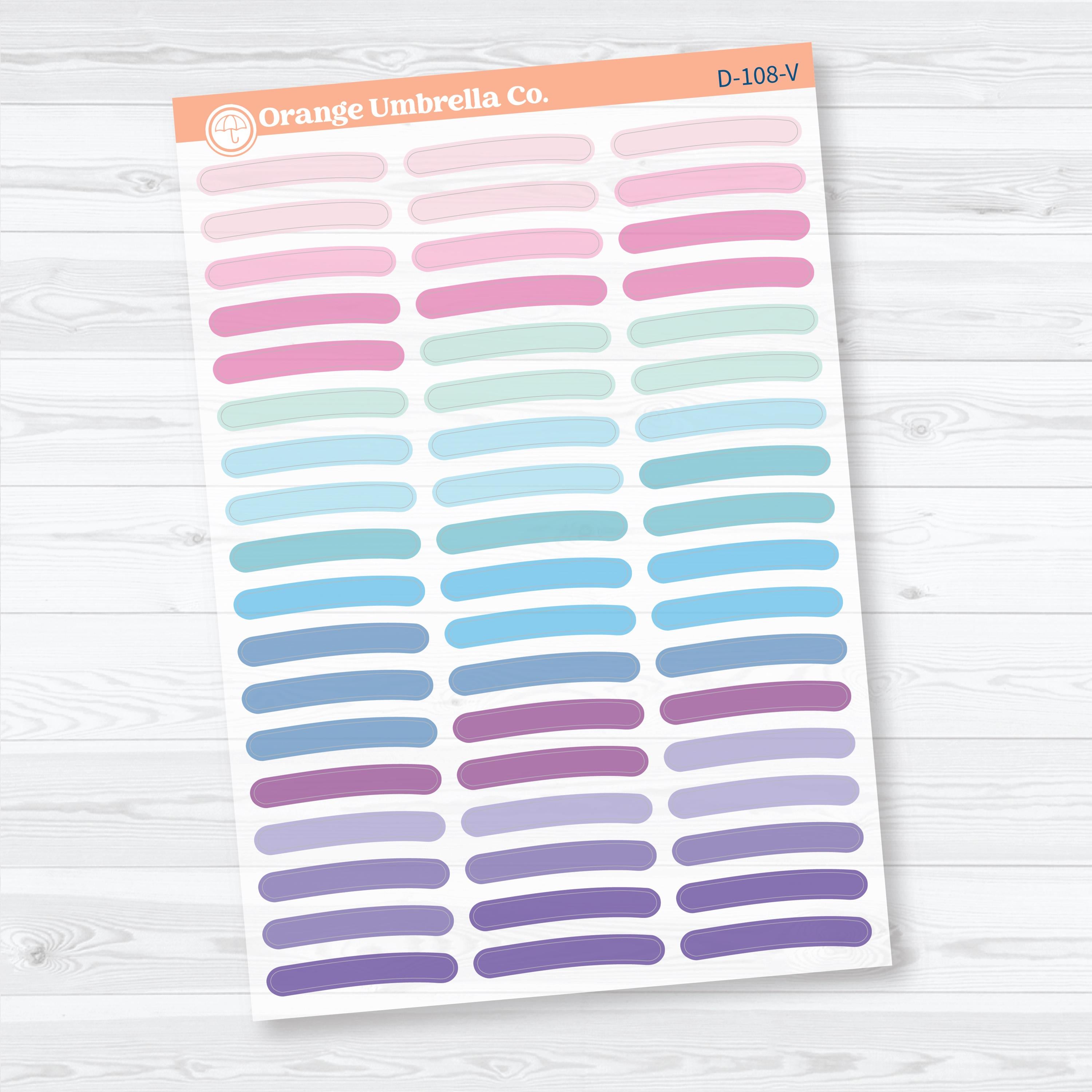 Highlighter Brush Strokes | Clear Matte Deco Planner Stickers | D-108-CM