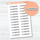  OUC mystery kit script planner stickers, white matte F17 font sheet for planner lovers and shop owners.