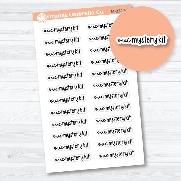  OUC mystery kit script planner stickers, white matte F17 font sheet for planner lovers and shop owners.