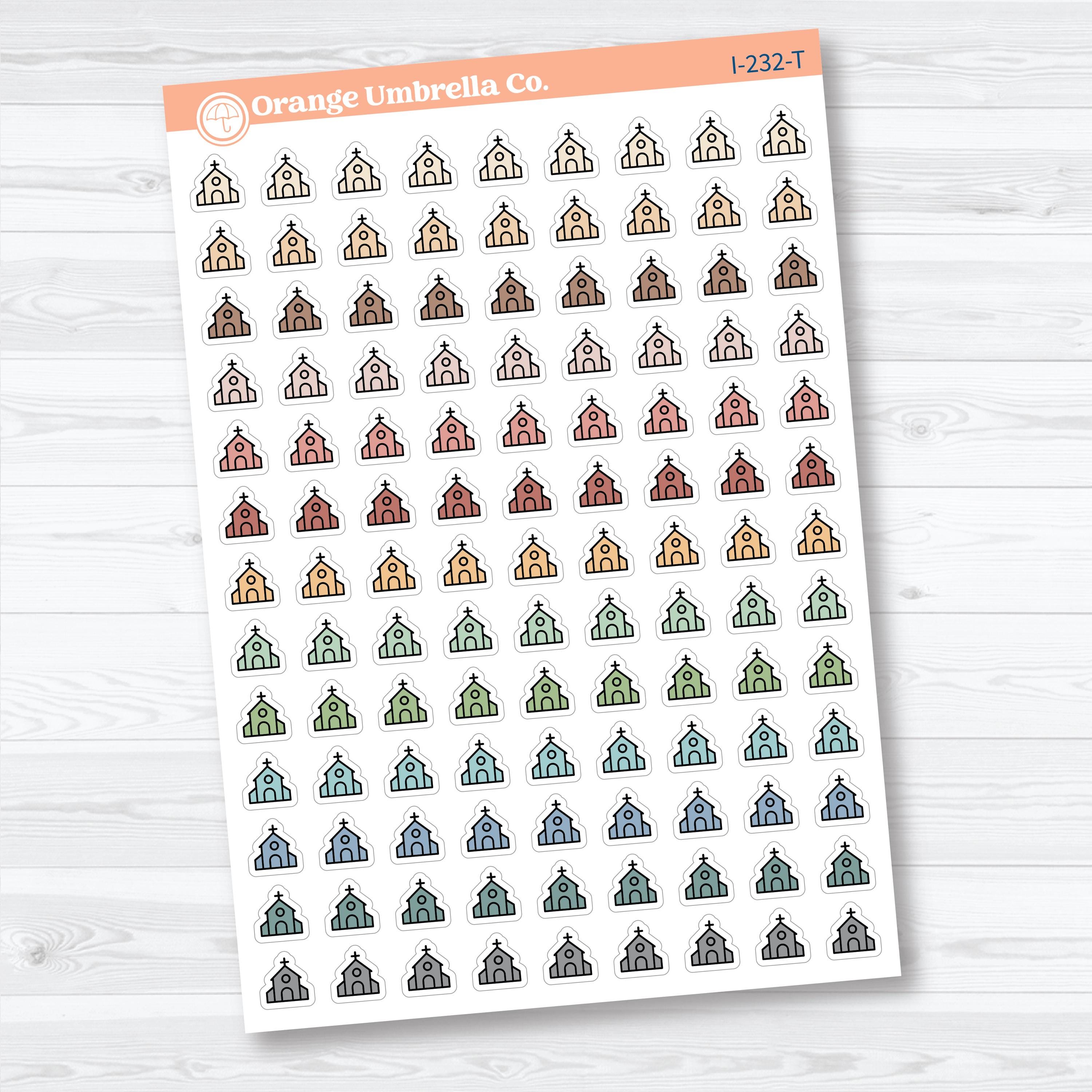 Simple Church Icons | Faith Planner Stickers | I-232