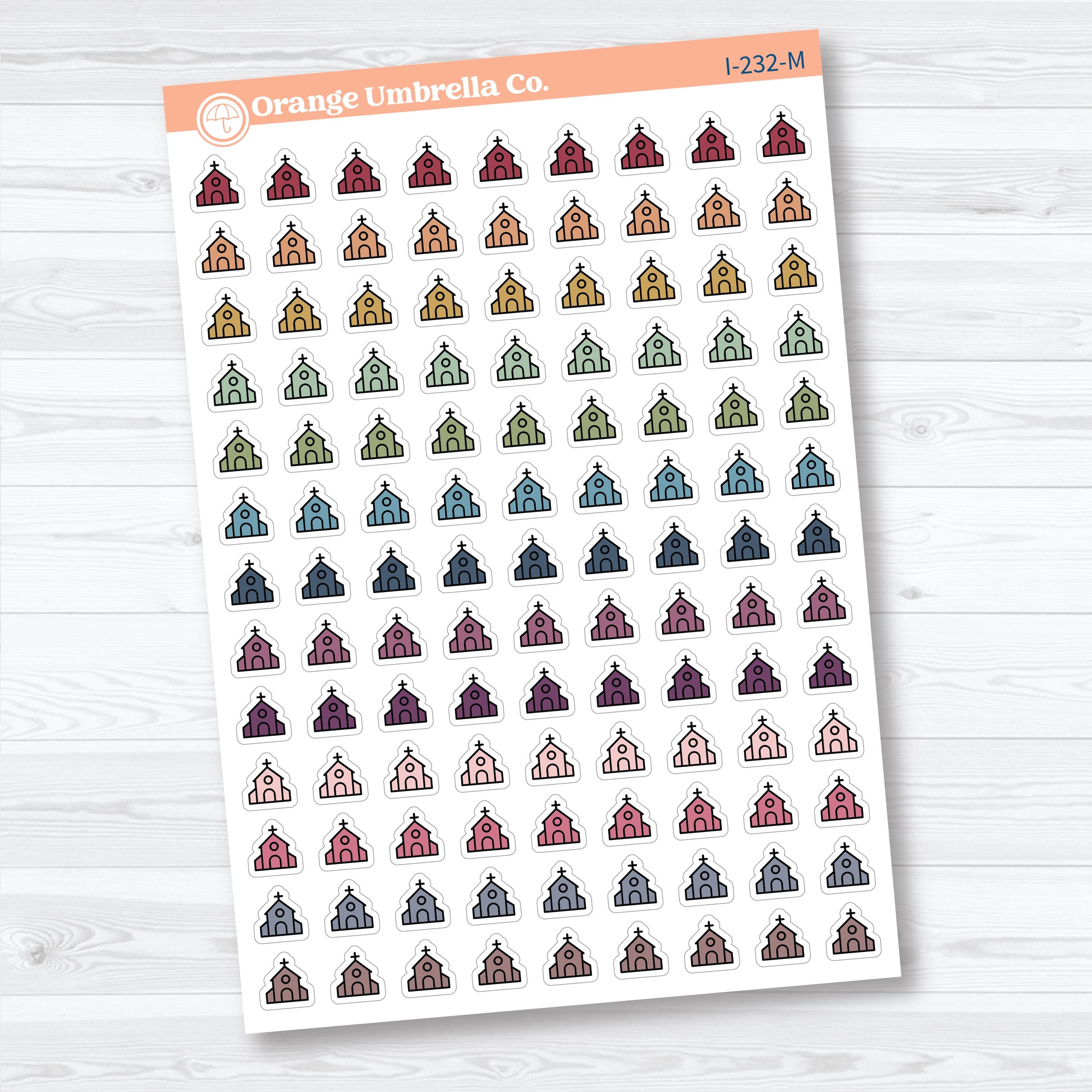 Simple Church Icons | Faith Planner Stickers | I-232