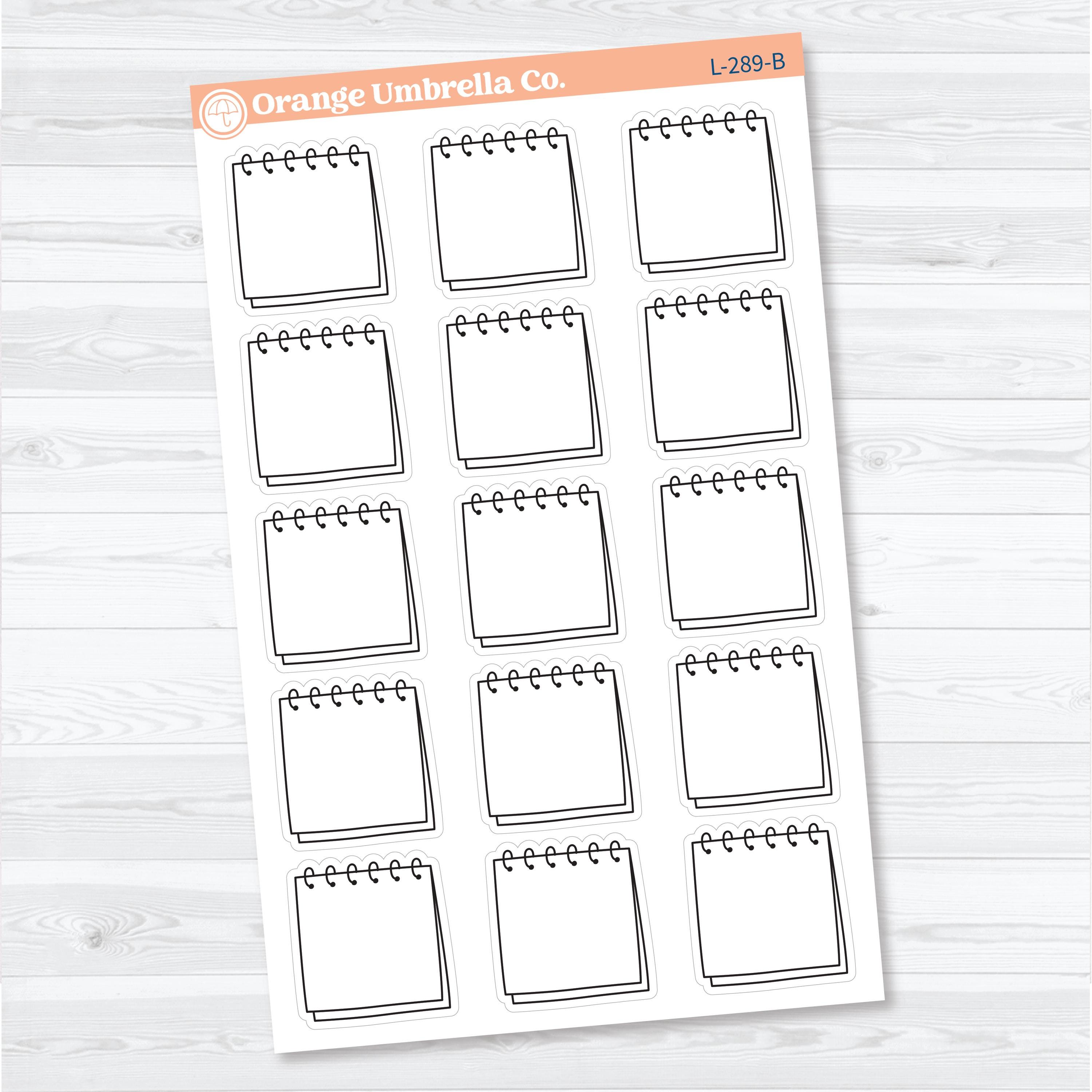 Spiral Top Notepad Labels | Planner Stickers | L-289