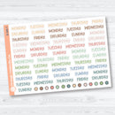 Days of the Week Funky Font Planner Stickers | B-086