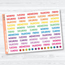 Days of the Week Funky Font Planner Stickers | B-086