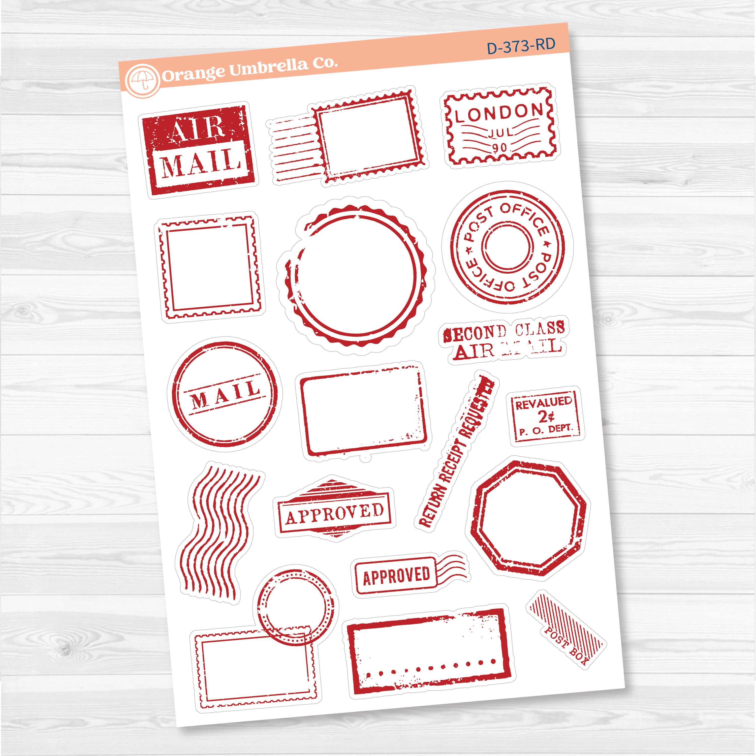 Vintage Postmark Stamp Stickers for Scrapbooking, Junk Journaling, Planners | D-373