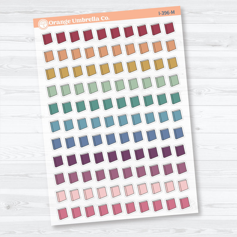 Hand Doodled Book Reading Icons | Clear Matte Planner Stickers | I-396-CM