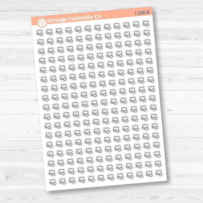 Micro 2026 Kit Heart Icon Planner Stickers | Mini Functional Planner Stickers | I-236