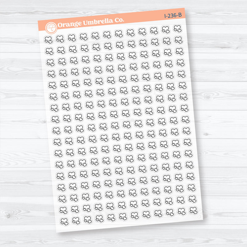 Micro 2026 Kit Heart Icon Clear Matte Planner Stickers | Mini Functional Planner Stickers | I-236-CM