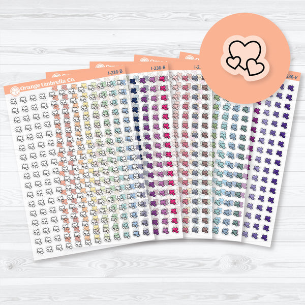 Micro 2026 Kit Heart Icon clear matte planner stickers sheet with transparent mini hearts by Orange Umbrella Co
