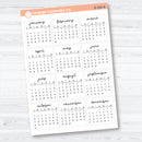 2027 Mini Calendar Planner Stickers | F17 Script Mini Monthly Calendars | B-089