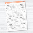 2027 Mini Calendar Planner Stickers | F17 Script Mini Monthly Calendars | B-089