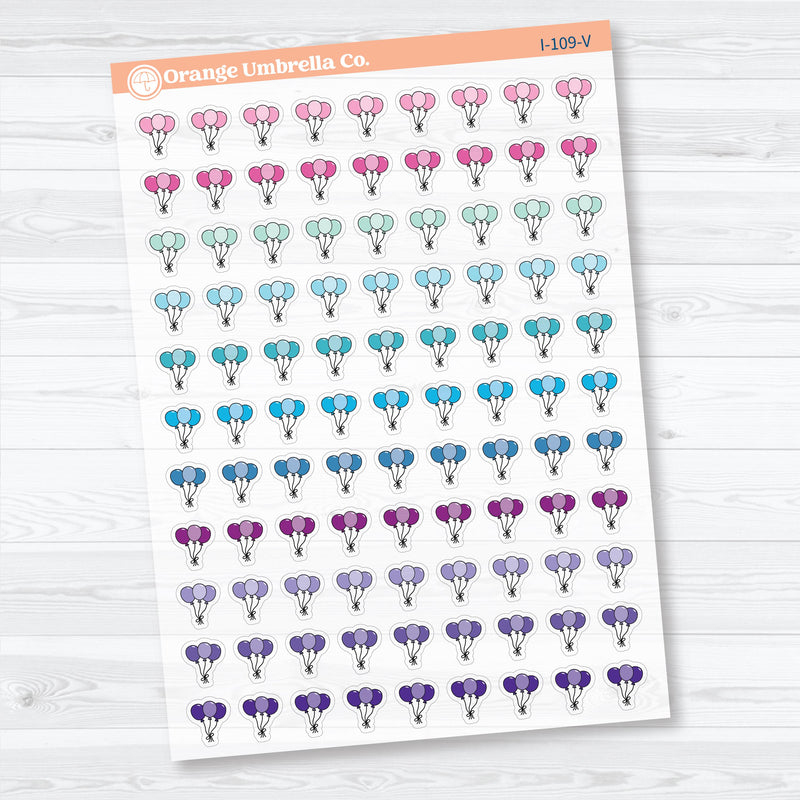 Birthday Celebration Balloon Icon Clear Matte Planner Stickers | Party & Event Planner Sticker | I-109-CM