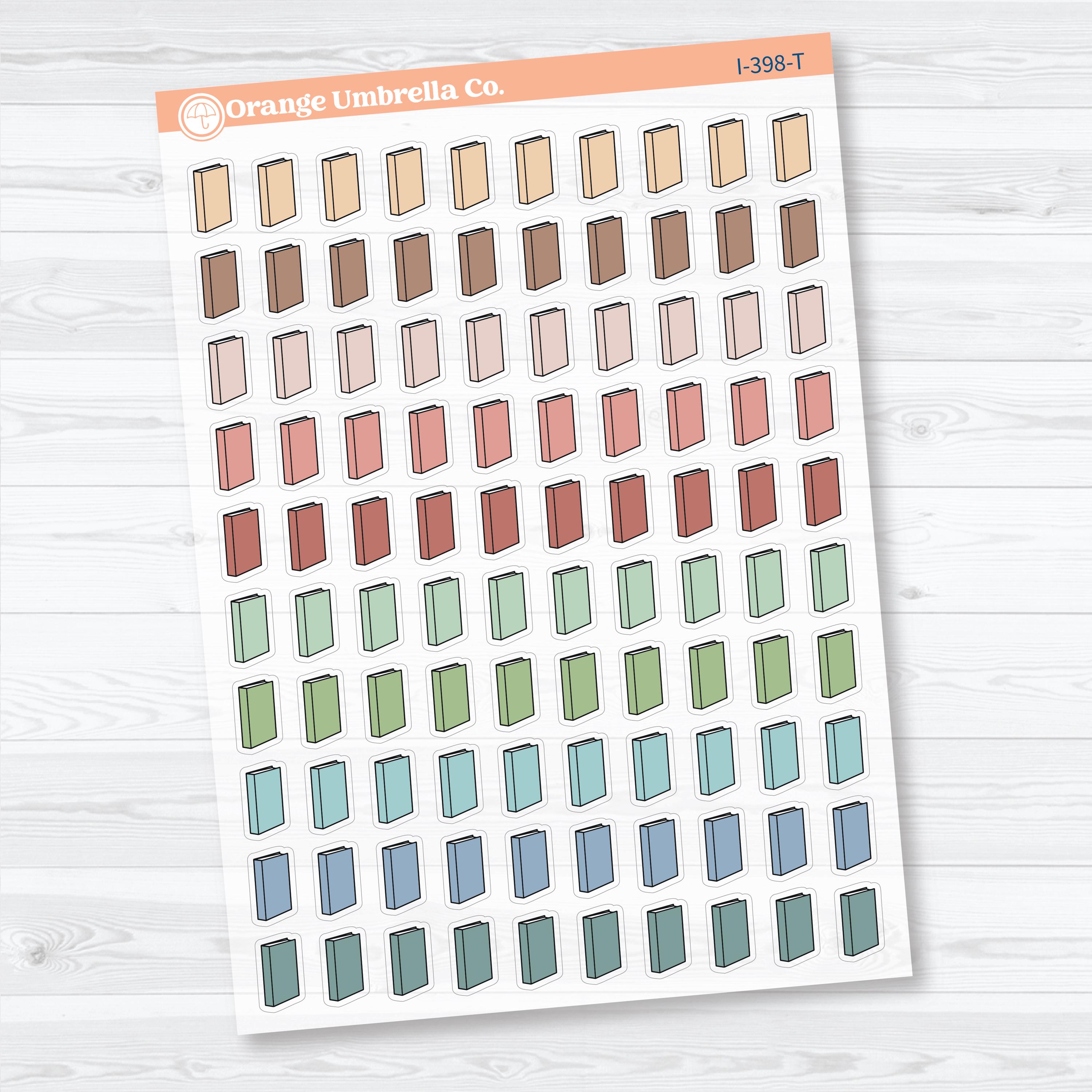 Hand Doodled Book Reading Icon Clear Matte Planner Stickers | Reading & Study Planner Stickers | I-398-CM