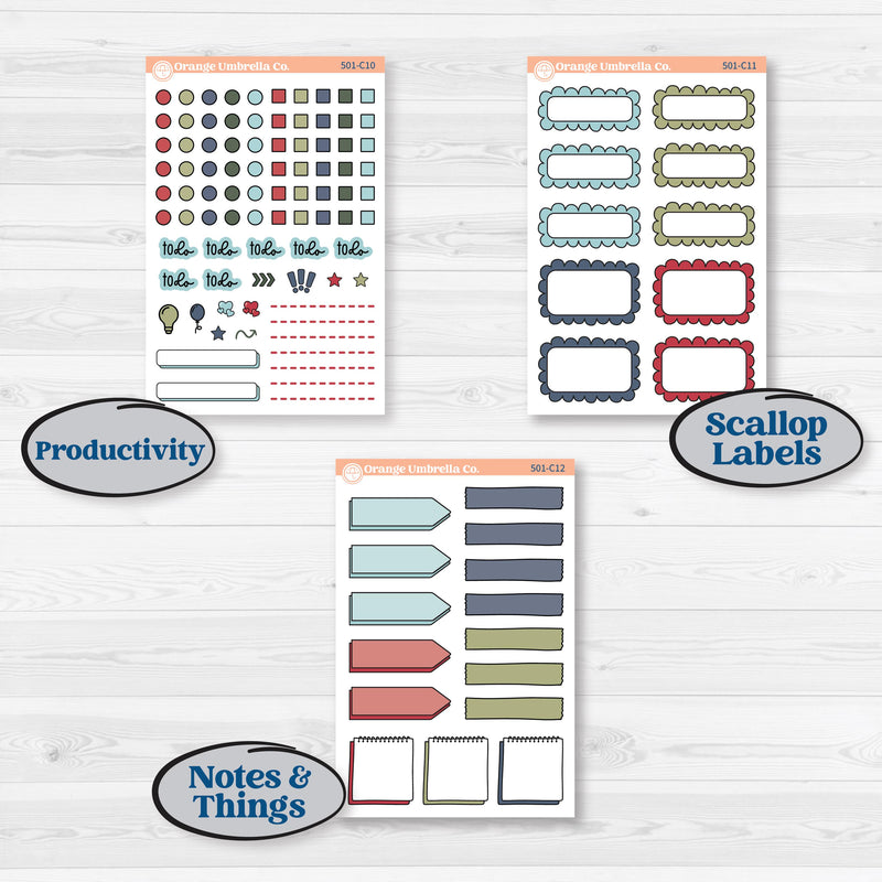 2026Draft | Weekly Add-On Labels Planner Kit Stickers | 000 | KIT-XXX-C