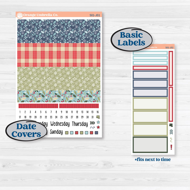 Winter Snowflake Kit | A5 Daily Duo Planner Kit Stickers | Snow Problem | KIT-501-J
