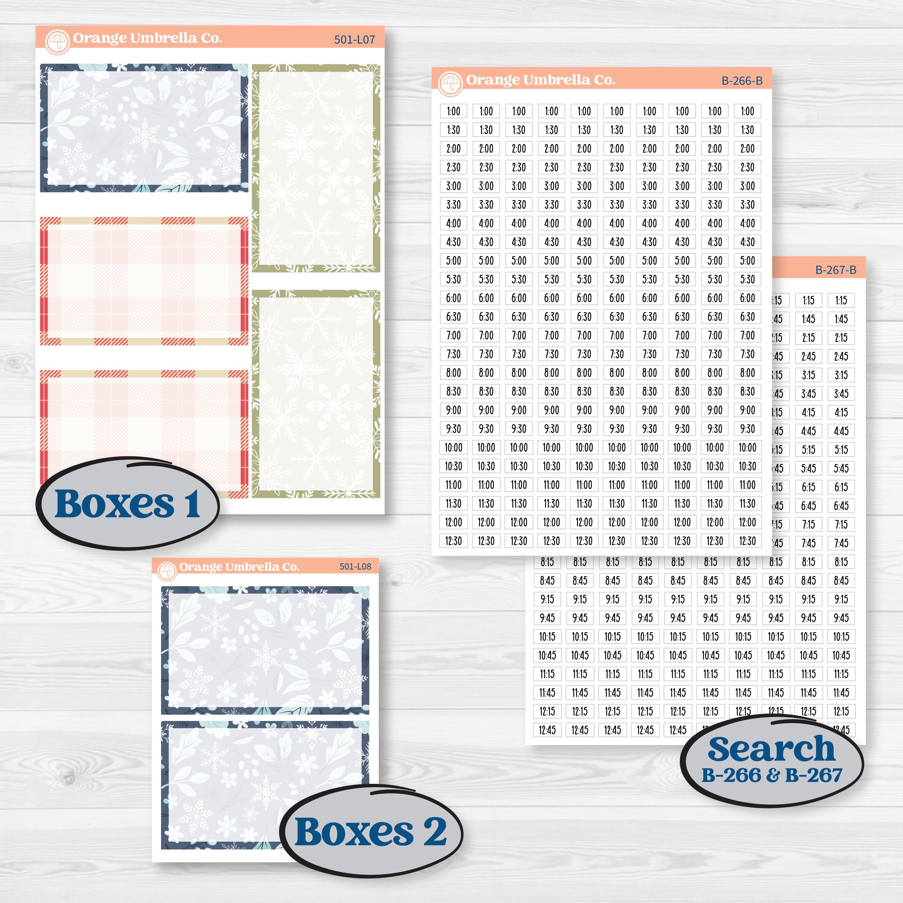 Winter Snowflake Kit | 7x9 Plum Daily Planner Kit Stickers | Snow Problem | KIT-501-L