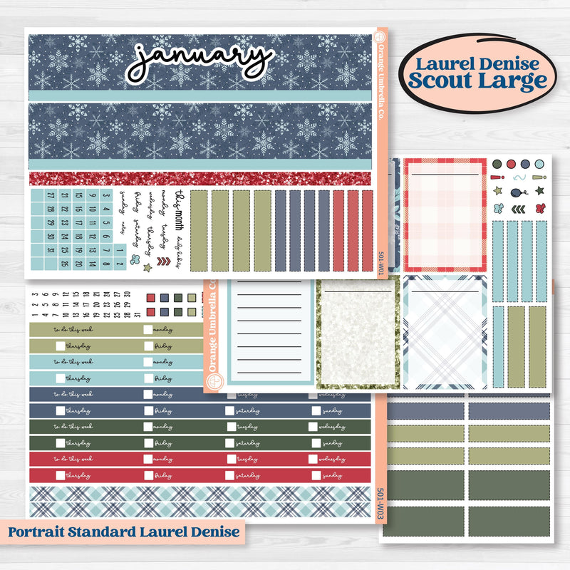 Winter Snowflake Kit | Laurel Denise Scout Large Planner Kit Stickers | Snow Problem | KIT-501-W