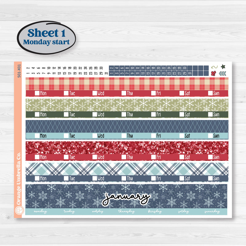 Winter Snowflake Kit | Laurel Denise Jo Large Planner Kit Stickers | Snow Problem | KIT-501-X