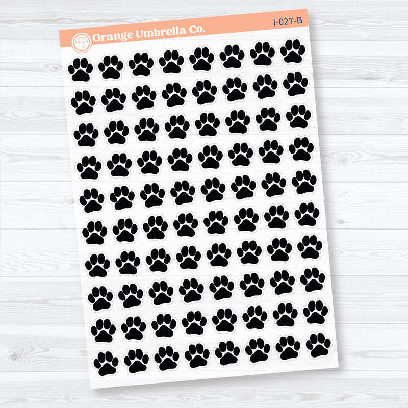 Paw Print Icon Stickers | Small Pet Care Planner Stickers | Clear Matte | I-027-CM
