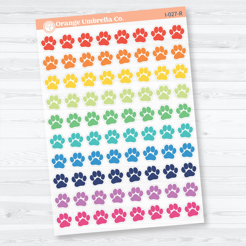 Paw Print Icon Stickers | Small Pet Care Planner Stickers | Clear Matte | I-027-CM
